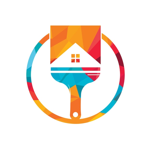 Creative home paint vector logo design template