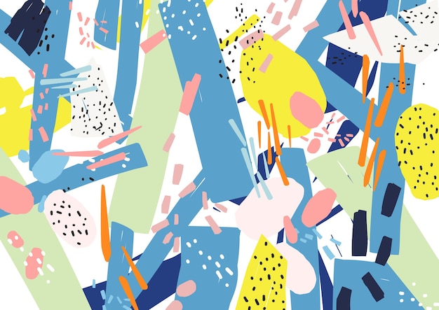 Vector creative horizontal artistic backdrop with abstract shapes
