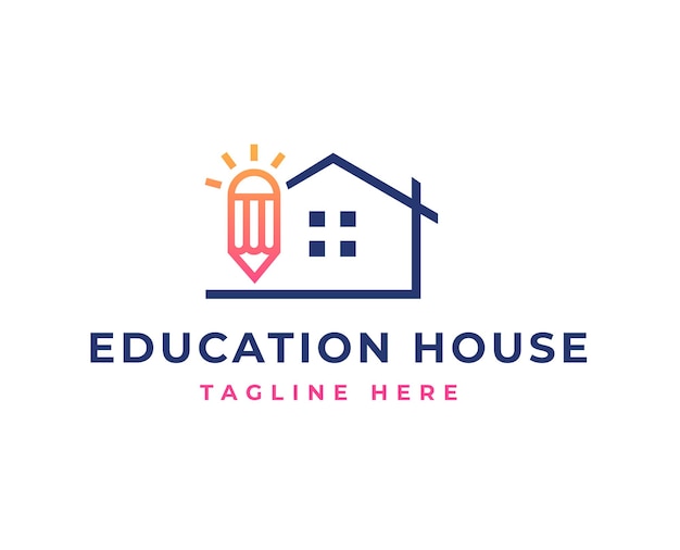 Creative house education home logo vector icon illustration