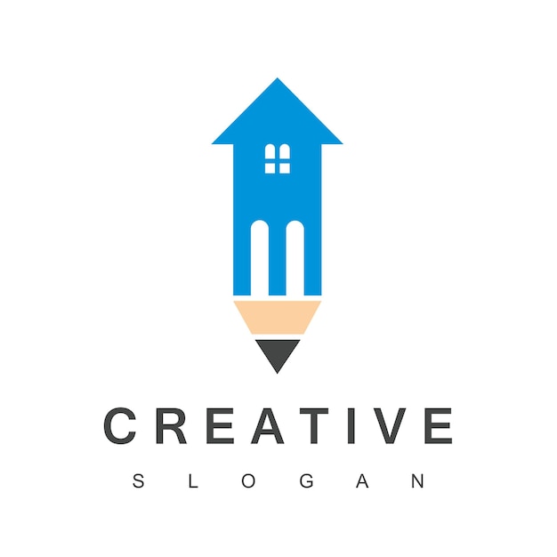 Modello di progettazione del logo della casa creativa
