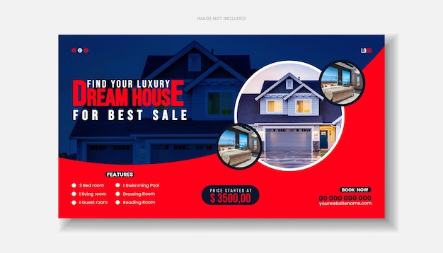 Vector creative house sale web banner design