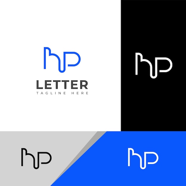 HP 크리에이티브 PH 글자 로고 디자인