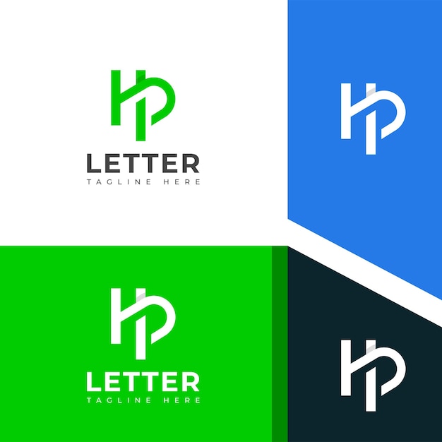 creative hp ph letter logo design