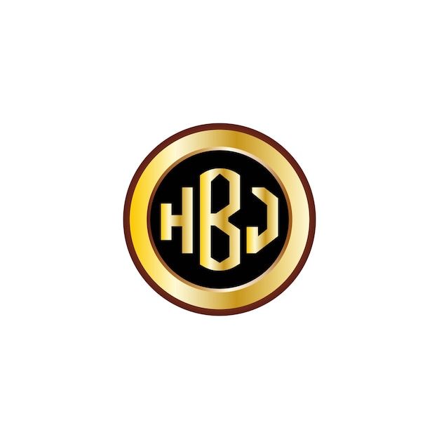 Design creativo del logo della lettera htb con cerchio dorato