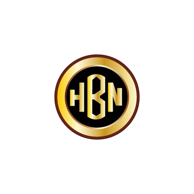 Design creativo del logo della lettera htb con cerchio dorato