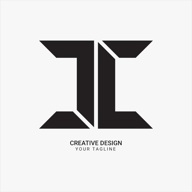Креативная первоначальная монограмма IC или CI, плоский современный уникальный дизайн логотипа