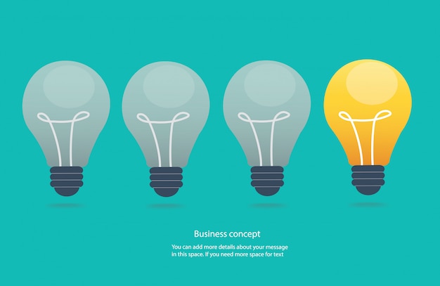 creative idea concept, light bulbs icon vector