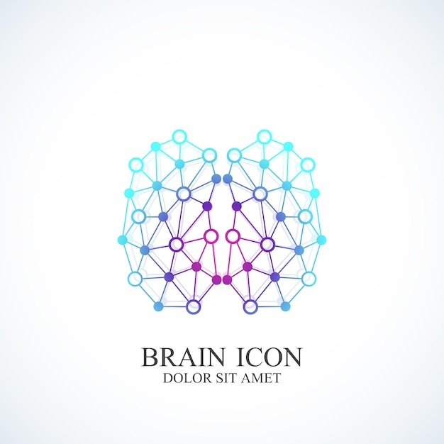 Vector creative idea design brain logotype vector icon