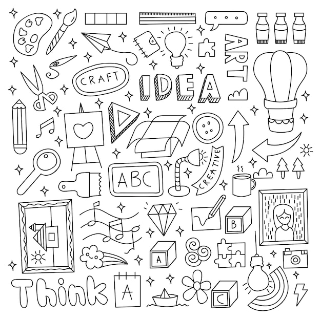 Vector creative idea doodle set vector illustration