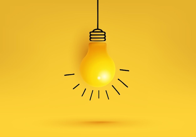 Vector creative idea, inspiration,with light bulb.