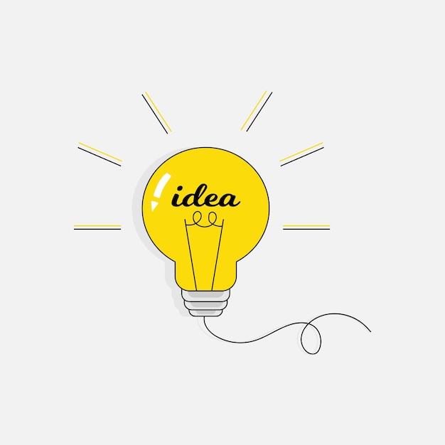 Creative idea in light bulb shape as inspiration concept Vector design element Flat icon