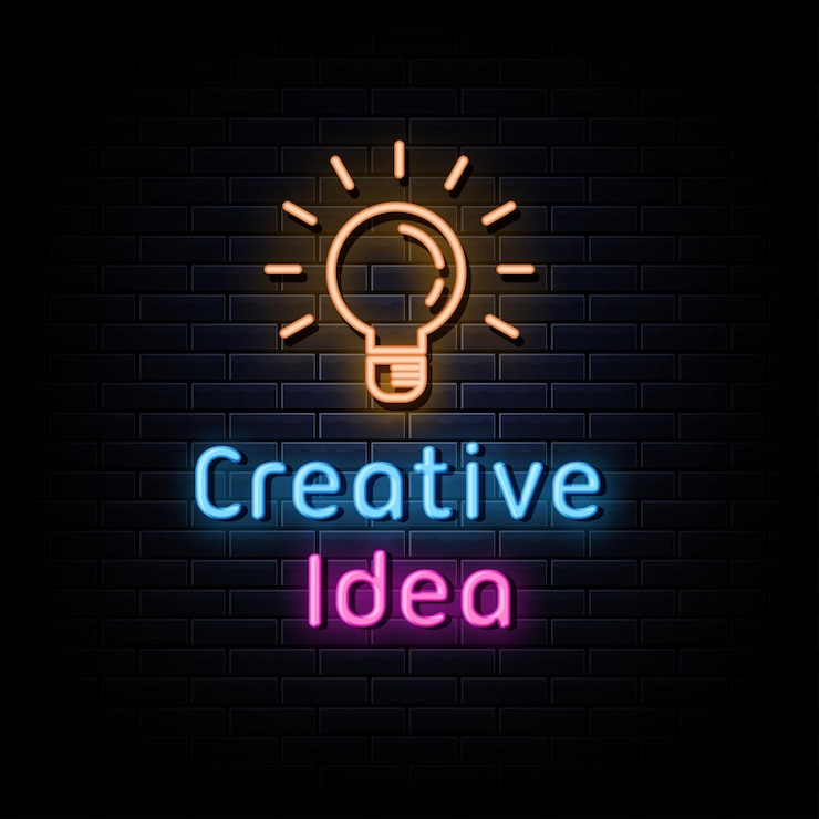 Vector creative idea neon signs vector design template neon sign