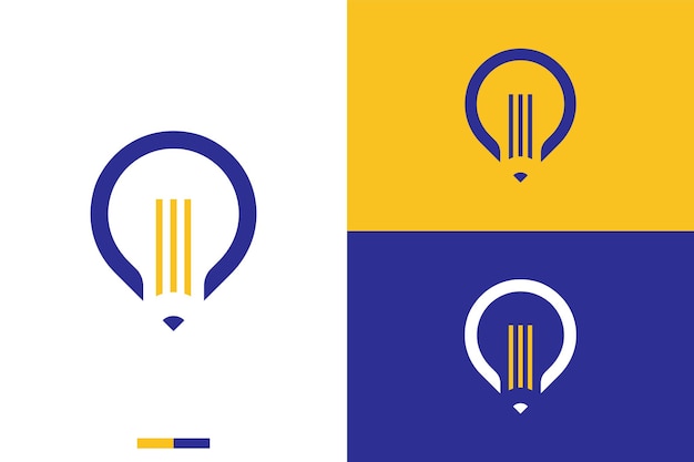 Creative idea of pencil and lightbulb symbol for education platform