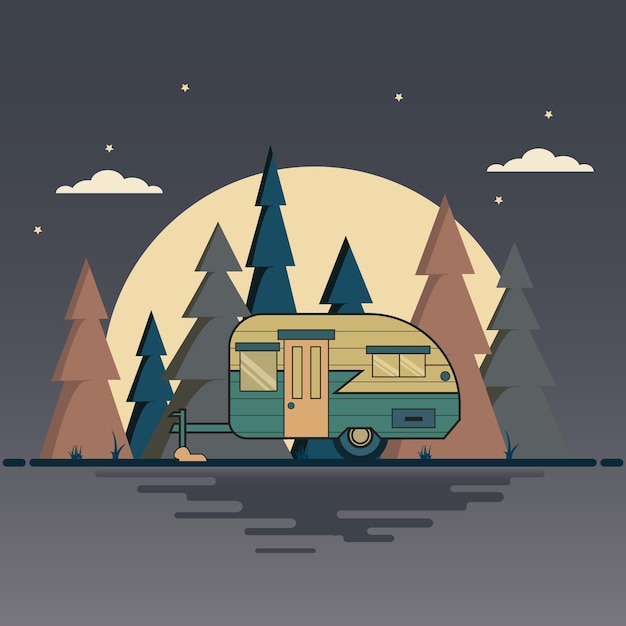 Premium Vector | Creative illustration camping