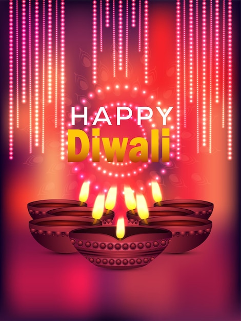 Creative illustration for diwali festival of light celebration