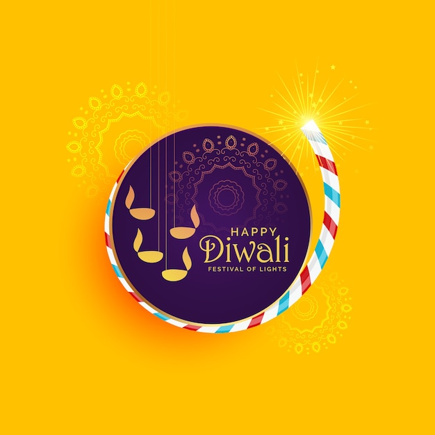 Creative illustration of diwali festival of light with burning cracker