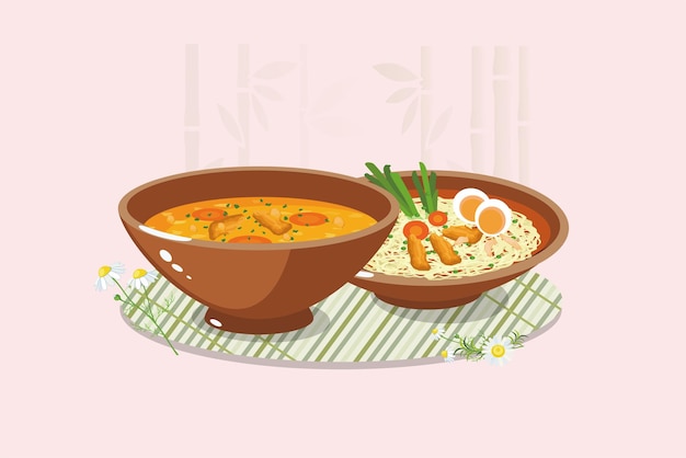 Vector creative illustration of fresh soup design