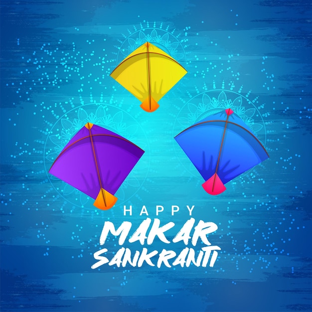 Creative illustration of happy makar sankranti card