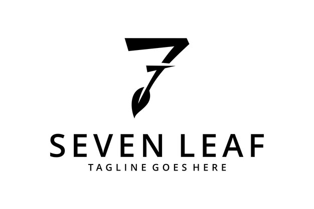 葉のロゴのテンプレート デザインとクリエイティブ イラスト高級サイン数 7