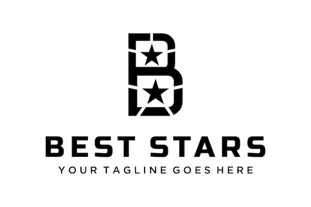 크리에이 티브 일러스트 현대 B 스타 기호 기하학적 로고 디자인 서식 파일