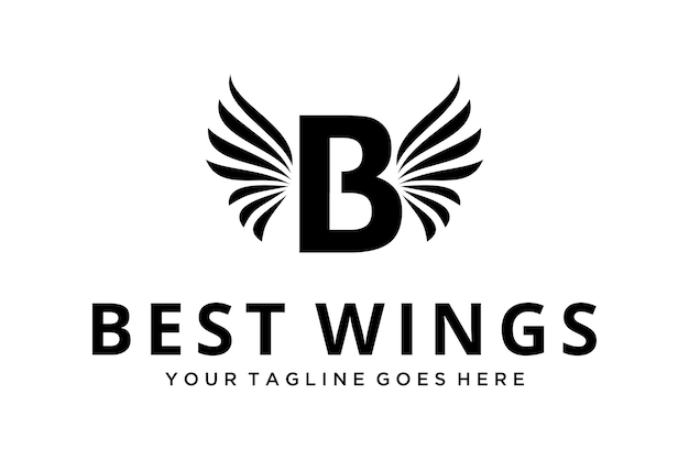 Creative Illustration modern B with wings sign luxury geometric logo design template