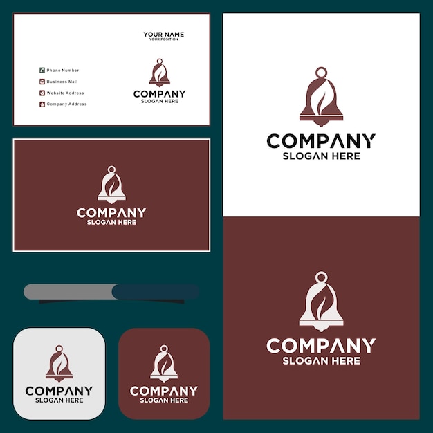 Creative Illustration modern bell with leaf sign logo design template icon