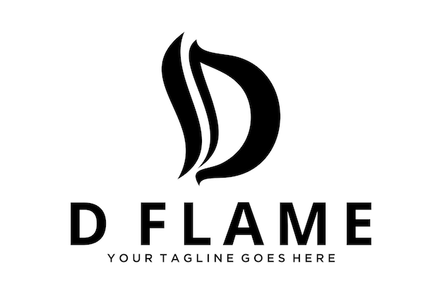 Creative Illustration modern D like fire flame sign luxury geometric logo design template