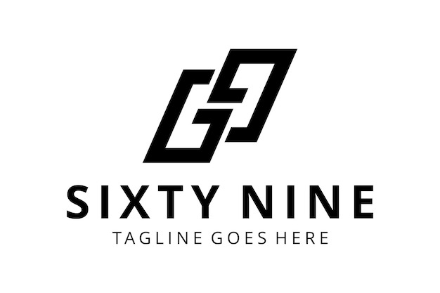 Creative illustration modern number sixty nine G9 or 69 sign geometric logo design template
