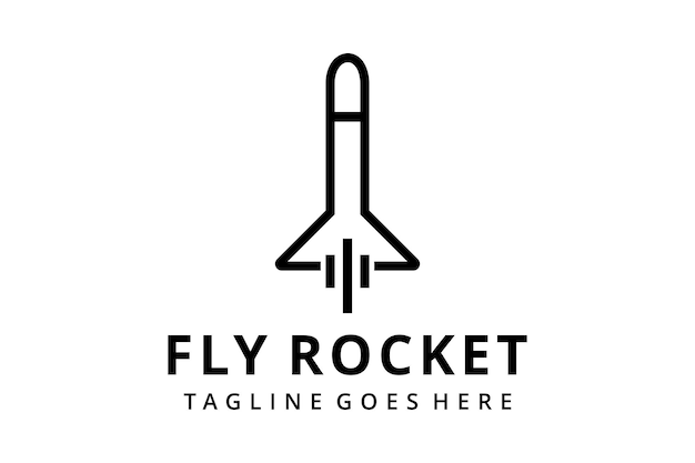 Креативная иллюстрация современного ракетного космического логотипа иконка векторного шаблона