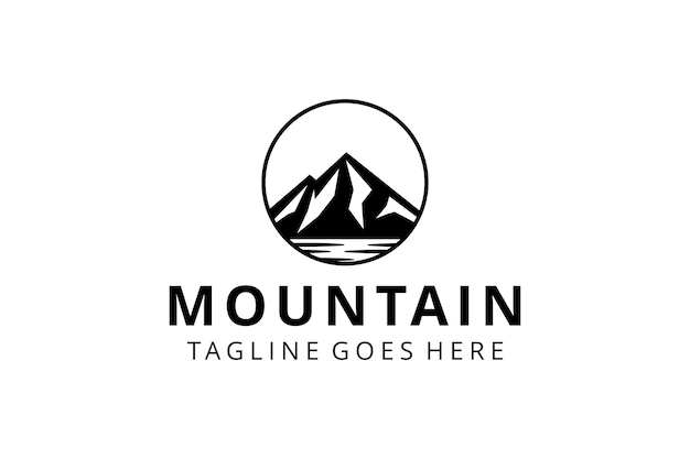 Creative Illustration Simple Mountain vintage Logo Design Vector