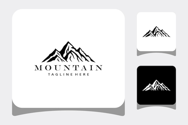 Creative Illustration vintage old Mountain sign Logo Design Vector