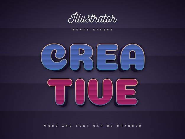 Creative - illustrator editable 3d text effect template design