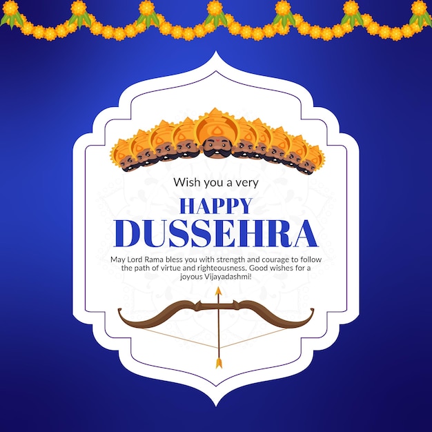 Creative Indian festival happy Dussehra banner design template