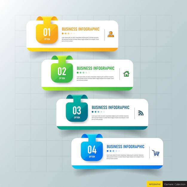 Creative infographic 4 steps template