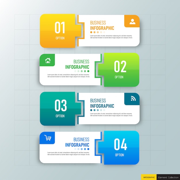 Creative infographic 4 steps template