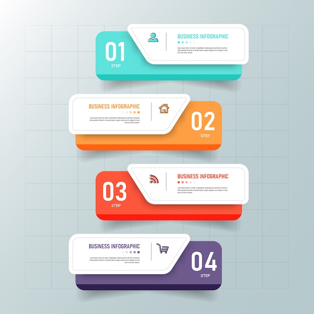 Creative infographic 4 steps template