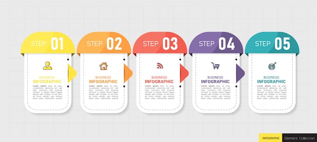 Creative infographic 5 steps template