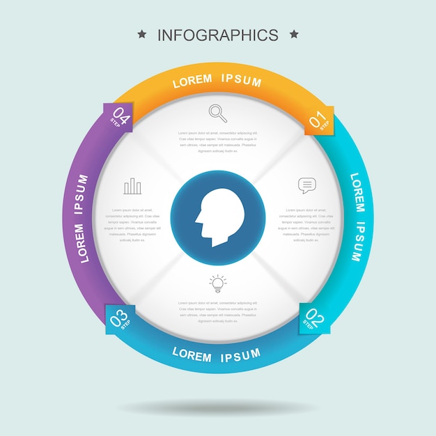 Vettore modello di progettazione infografica creativa con grafico a torta