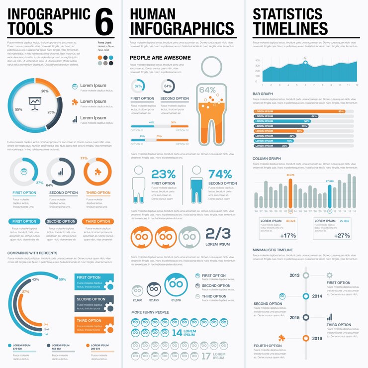 Vector creative infographic vector tools 6 for data visualization