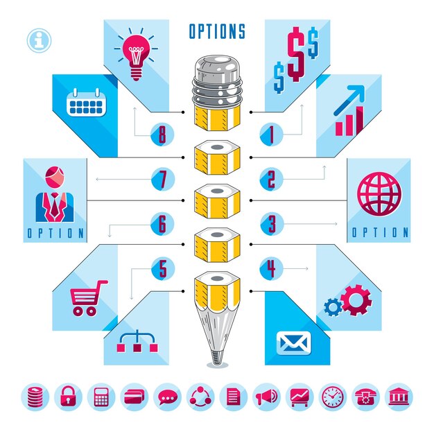 Vector creative infographics elements, pencil idea,vector illustration.