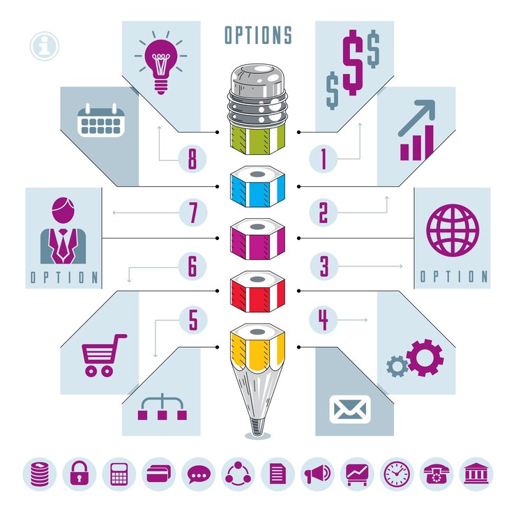 Vector creative infographics, pencil idea,vector illustration.