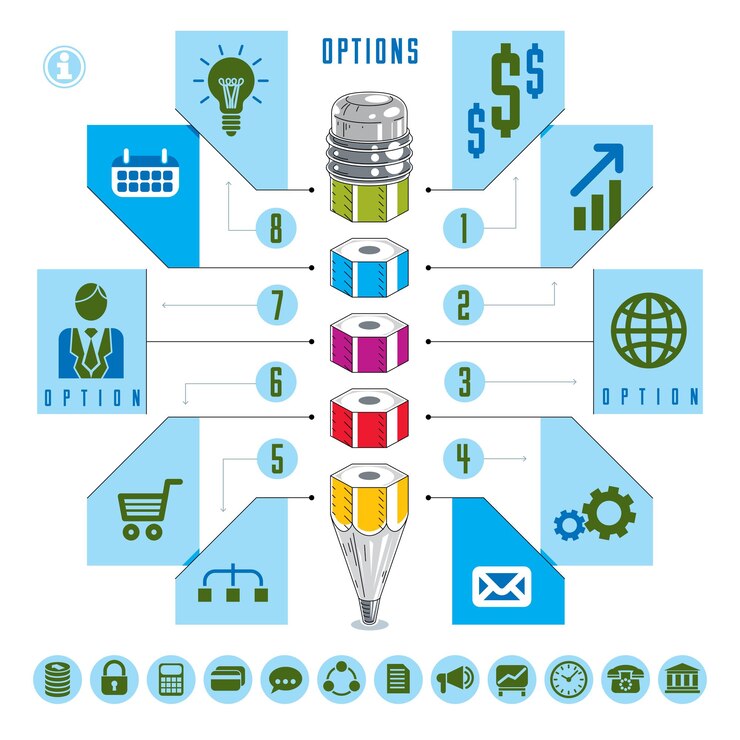 Vector creative infographics, pencil idea,vector illustration.