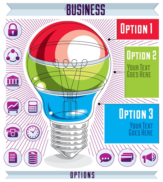 Vettore modello di infografica creativa, idea lampadina a strati, illustrazione vettoriale.