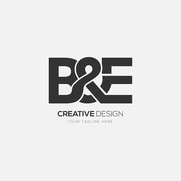 Креативная начальная буква b и логотип монограммы e