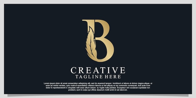 Design creativo del logo della lettera b iniziale con concetto semplice vettore premium parte 1