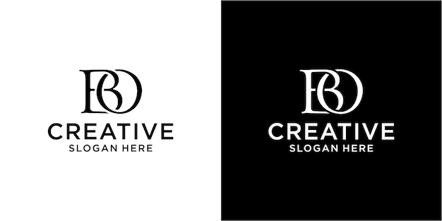 Креативная инициальная буква b o концепция дизайна логотипа