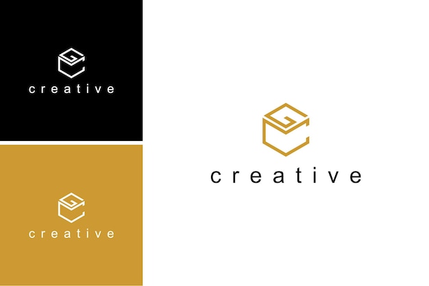 creative initial letter GC logo design vector