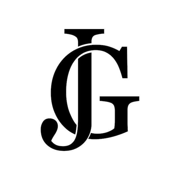 크리에이 티브 초기 편지 Jg 로고 아이콘 디자인 서식 파일 요소