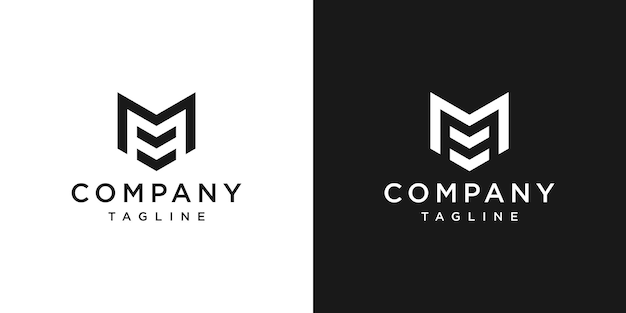 Креативная начальная буква м вензель дизайн логотипа иконка шаблон белый и черный фон