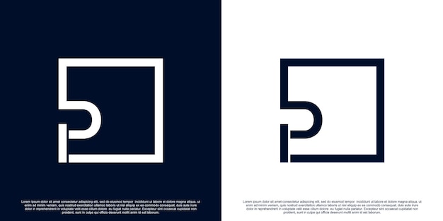 Креативный дизайн логотипа начальной буквы P с уникальной концепцией Premium векторы Часть 2